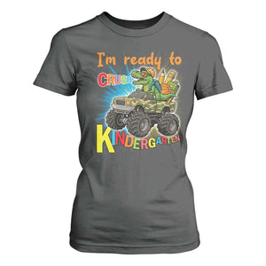 Im Ready To Crush Kindergarten T Shirt For Women Dinosaur Driving Truck Gift TS12 Dark Heather Print Your Wear
