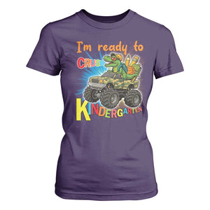 Im Ready To Crush Kindergarten T Shirt For Women Dinosaur Driving Truck Gift TS12 Purple Print Your Wear