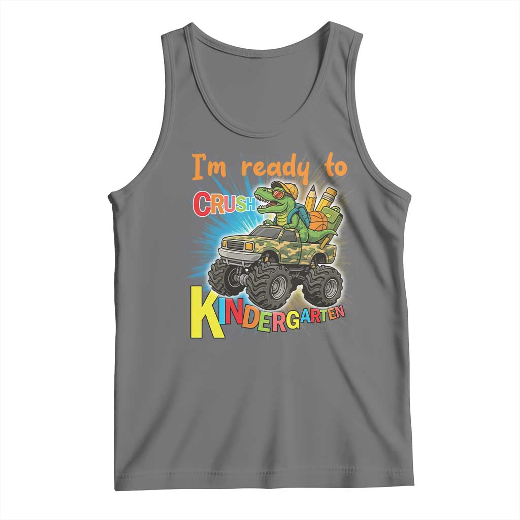 Im Ready To Crush Kindergarten Tank Top Dinosaur Driving Truck Gift TS12 Black Heather Print Your Wear