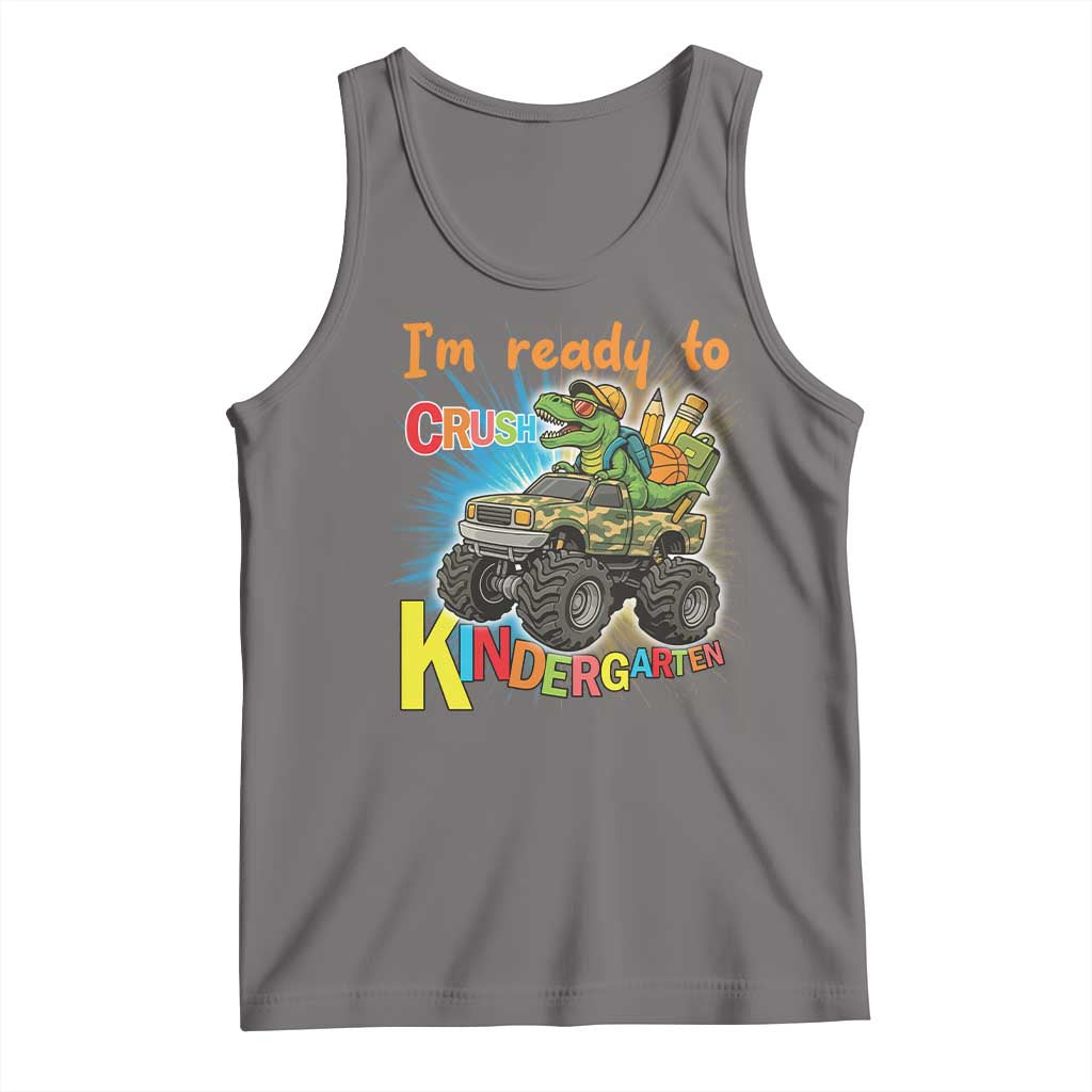 Im Ready To Crush Kindergarten Tank Top Dinosaur Driving Truck Gift TS12 Deep Heather Print Your Wear