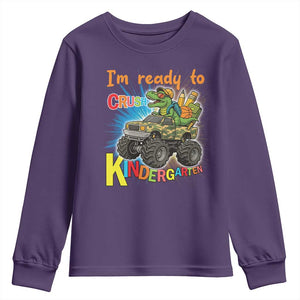 Im Ready To Crush Kindergarten Youth Sweatshirt Dinosaur Driving Truck Gift TS12 Purple Print Your Wear