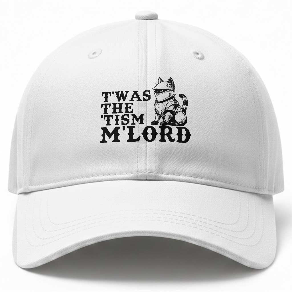 Twas The Tism Funny Medieval Knight Cat Baseball Cap Armor Meme Fantasy Gift TS12 Print Your Wear