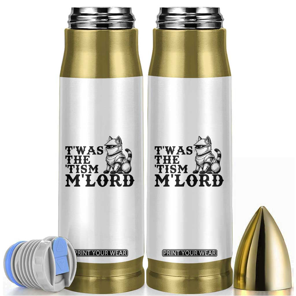 Twas The Tism Funny Medieval Knight Cat Bullet Tumbler Armor Meme Fantasy Gift TS12 White Print Your Wear