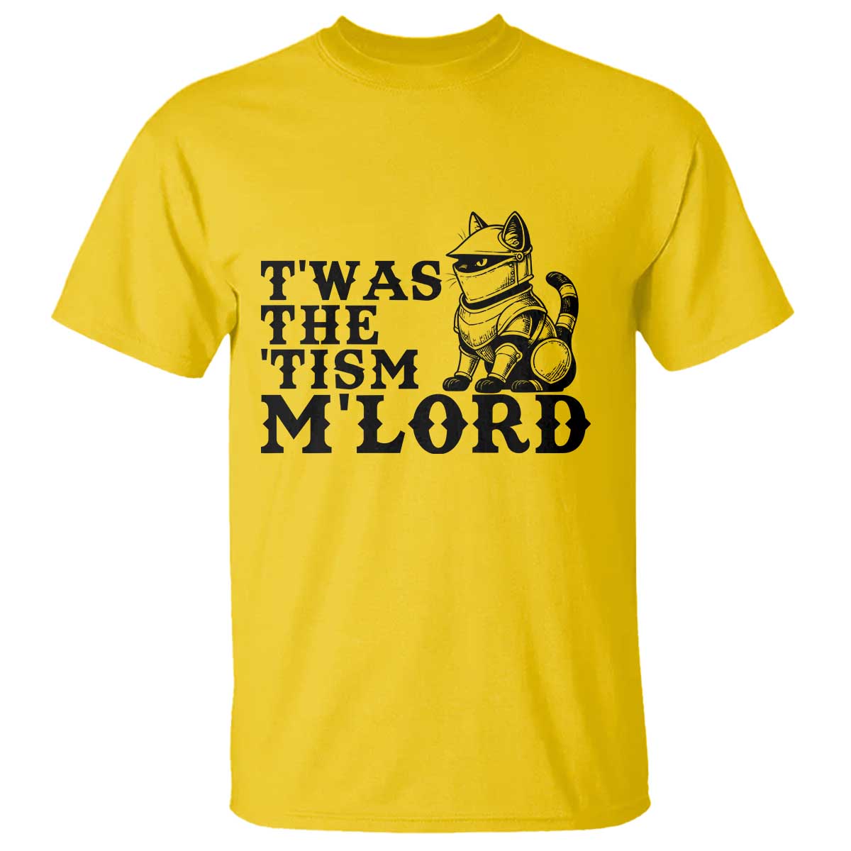 Twas The Tism Funny Medieval Knight Cat T Shirt Armor Meme Fantasy Gift TS12 Daisy Print Your Wear