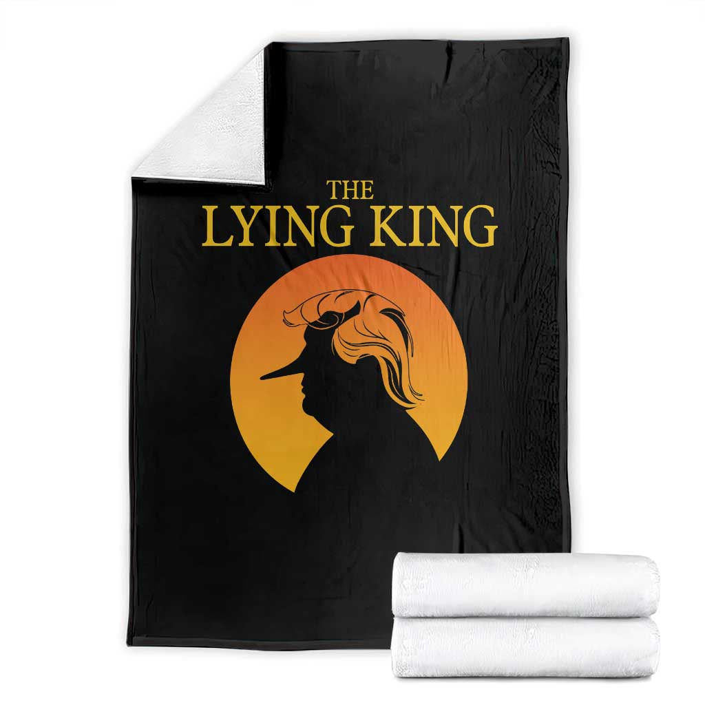 Funny The Lying King Long Nose Silhouette Throw Blanket Vintage Political Satire Statement Gift TS12 Black Print Your Wear