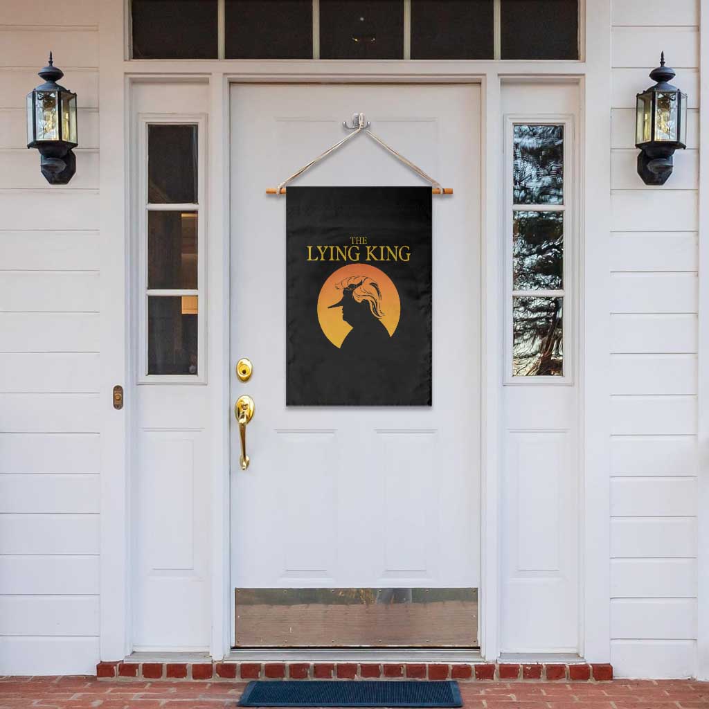 Funny The Lying King Long Nose Silhouette Garden Flag Vintage Political Satire Statement Gift