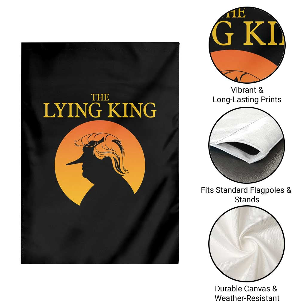 Funny The Lying King Long Nose Silhouette Garden Flag Vintage Political Satire Statement Gift