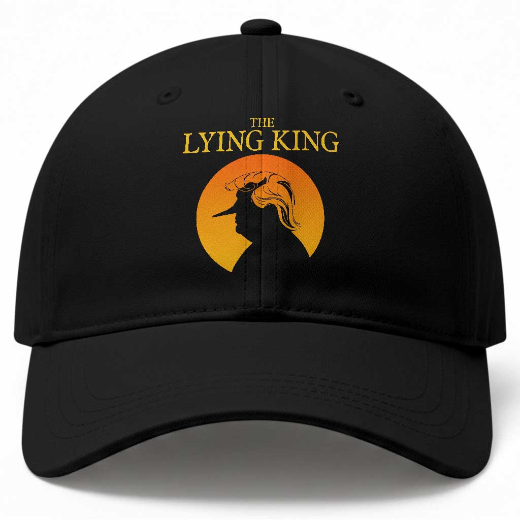Funny The Lying King Long Nose Silhouette Baseball Cap Vintage Political Satire Statement Gift