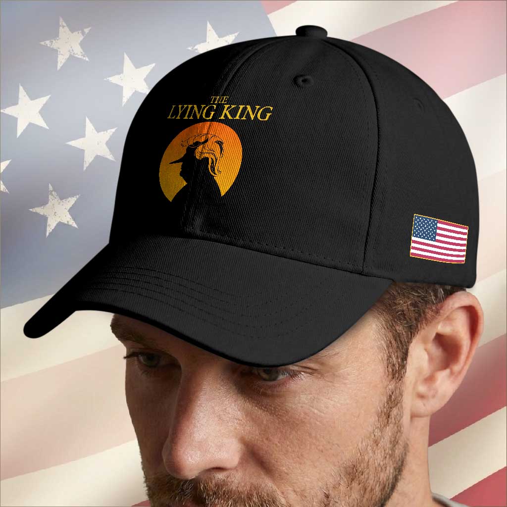 Funny The Lying King Long Nose Silhouette Baseball Cap Vintage Political Satire Statement Gift