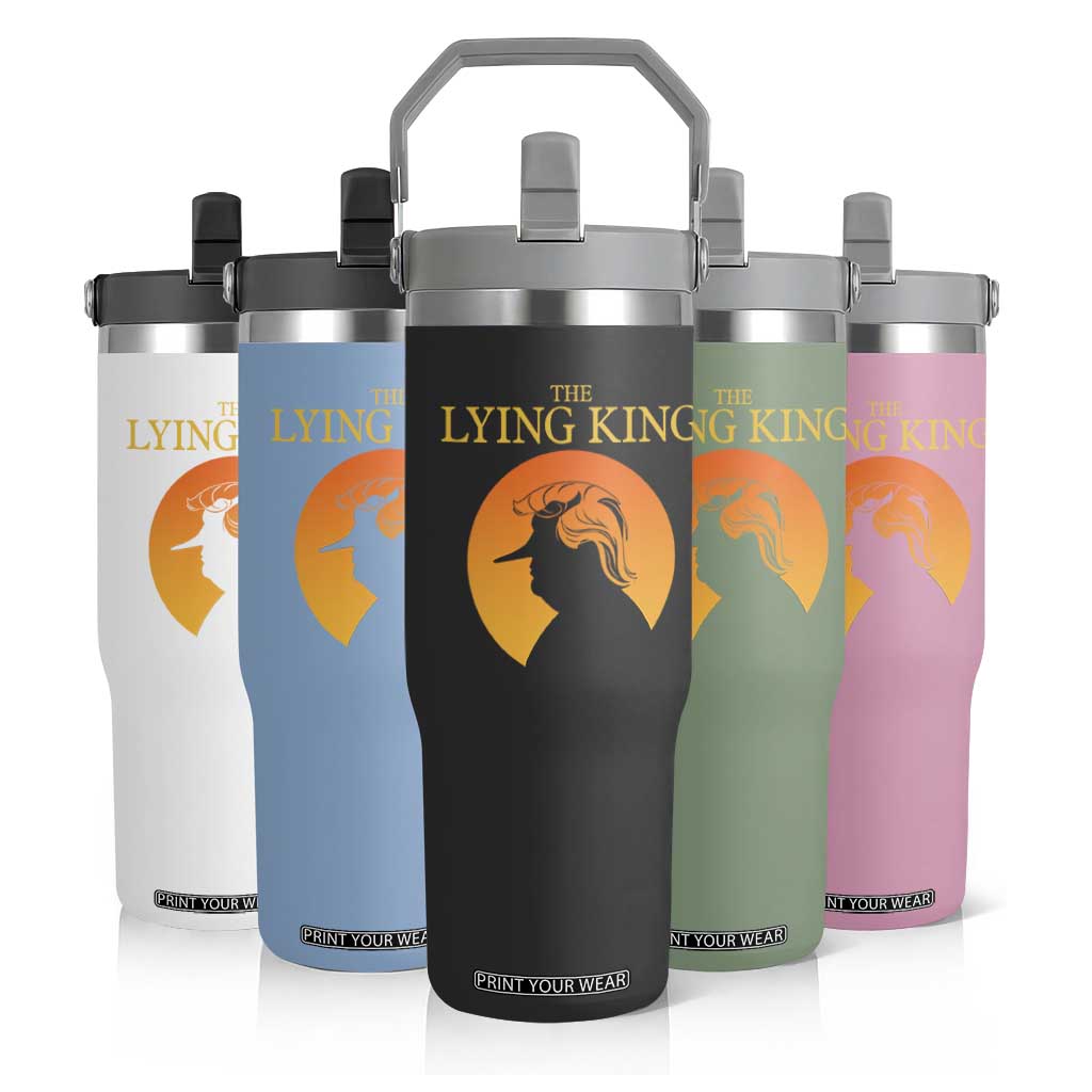 Funny The Lying King Long Nose Silhouette Flip Straw Tumbler Vintage Political Satire Statement Gift TS12 Print Your Wear