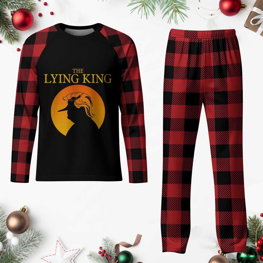 Funny The Lying King Long Nose Silhouette Plaid Pajama Set Vintage Political Satire Statement Gift TS12 Buffalo Plaid Print Your Wear