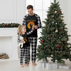 Funny The Lying King Long Nose Silhouette Plaid Pajama Set Vintage Political Satire Statement Gift