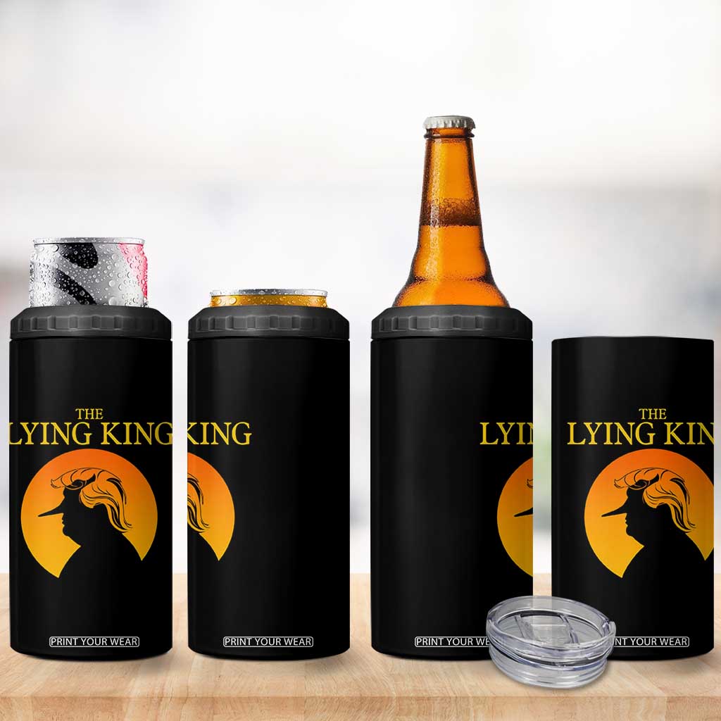 Funny The Lying King Long Nose Silhouette 4 in 1 Can Cooler Tumbler Vintage Political Satire Statement Gift TS12 Print Your Wear