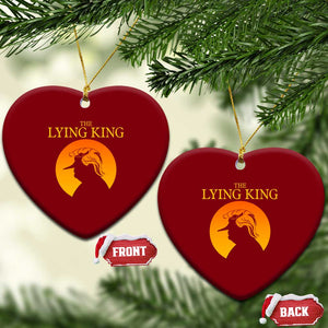 Funny The Lying King Long Nose Silhouette Ceramic Ornament Vintage Political Satire Statement Gift