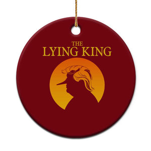 Funny The Lying King Long Nose Silhouette Ceramic Ornament Vintage Political Satire Statement Gift