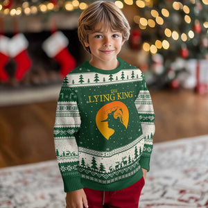 Funny The Lying King Long Nose Silhouette Ugly Christmas Sweater Vintage Political Satire Statement Gift