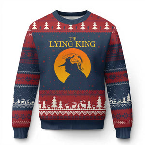 Funny The Lying King Long Nose Silhouette Ugly Christmas Sweater Vintage Political Satire Statement Gift