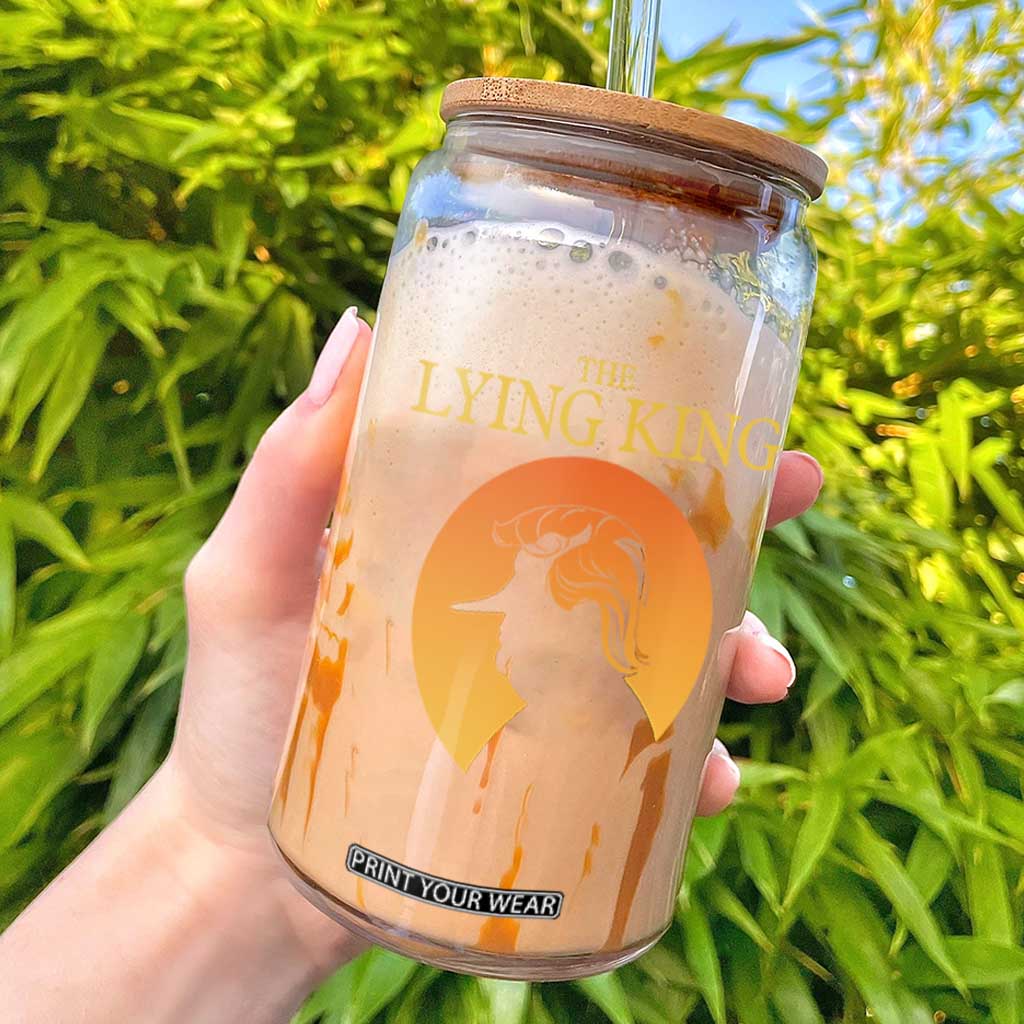 Funny The Lying King Long Nose Silhouette Glass Can Vintage Political Satire Statement Gift TS12 Black Print Your Wear