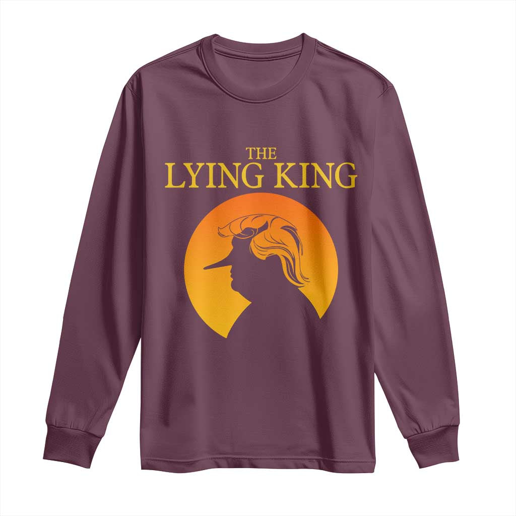 Funny The Lying King Long Nose Silhouette Long Sleeve Shirt Vintage Political Satire Statement Gift