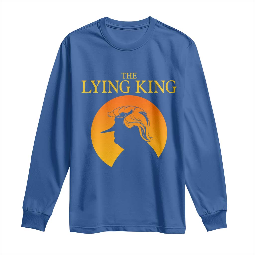 Funny The Lying King Long Nose Silhouette Long Sleeve Shirt Vintage Political Satire Statement Gift