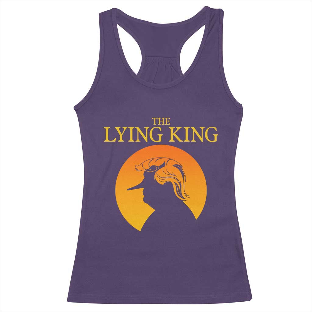 Funny The Lying King Long Nose Silhouette Racerback Tank Top Vintage Political Satire Statement Gift