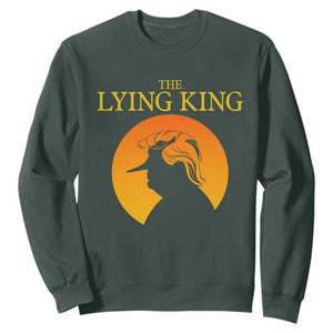Funny The Lying King Long Nose Silhouette Sweatshirt Vintage Political Satire Statement Gift