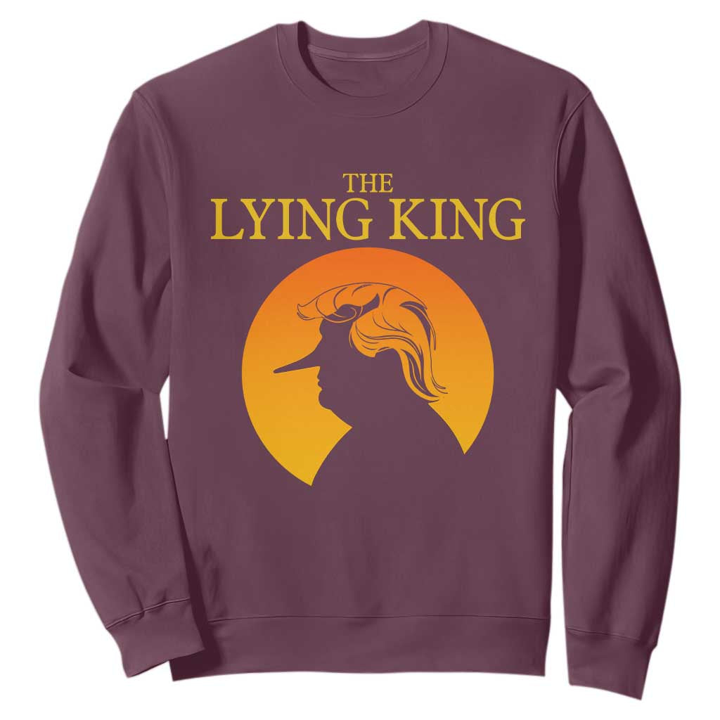Funny The Lying King Long Nose Silhouette Sweatshirt Vintage Political Satire Statement Gift
