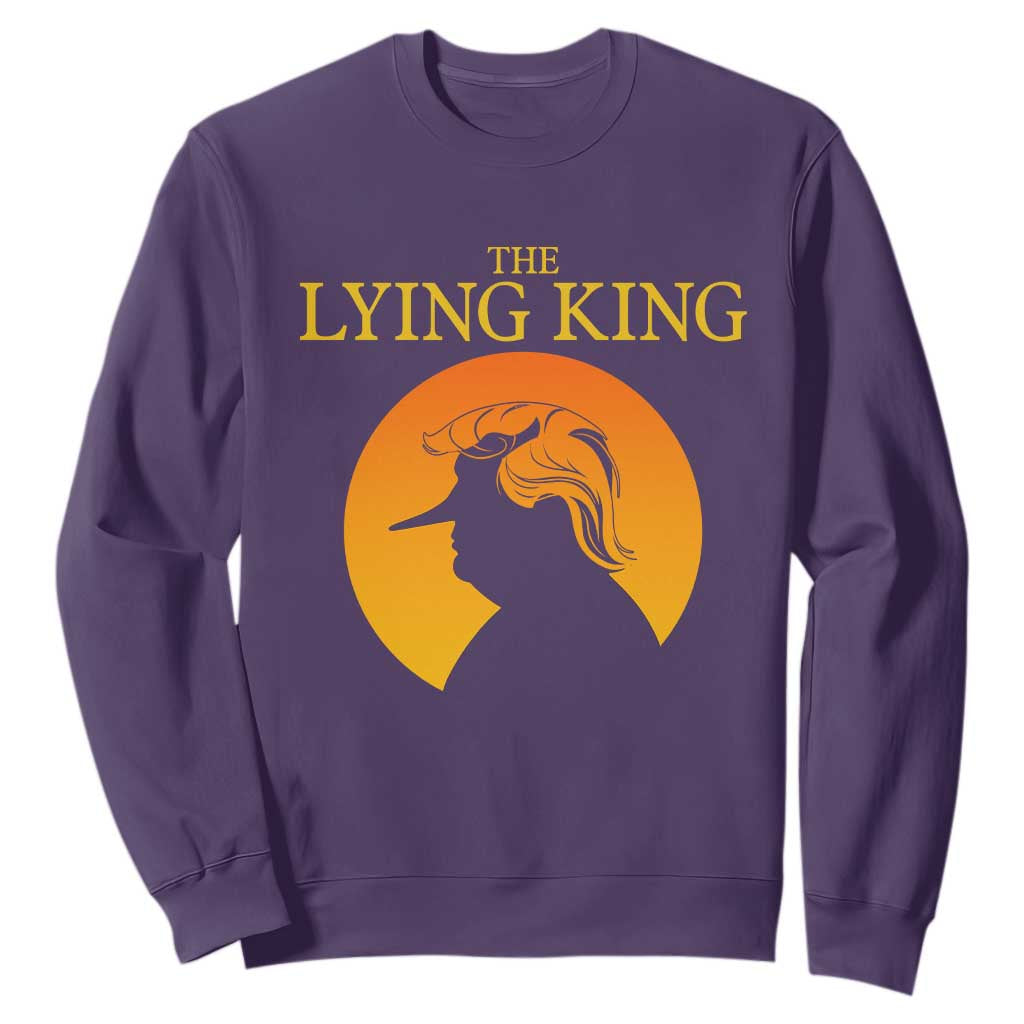 Funny The Lying King Long Nose Silhouette Sweatshirt Vintage Political Satire Statement Gift