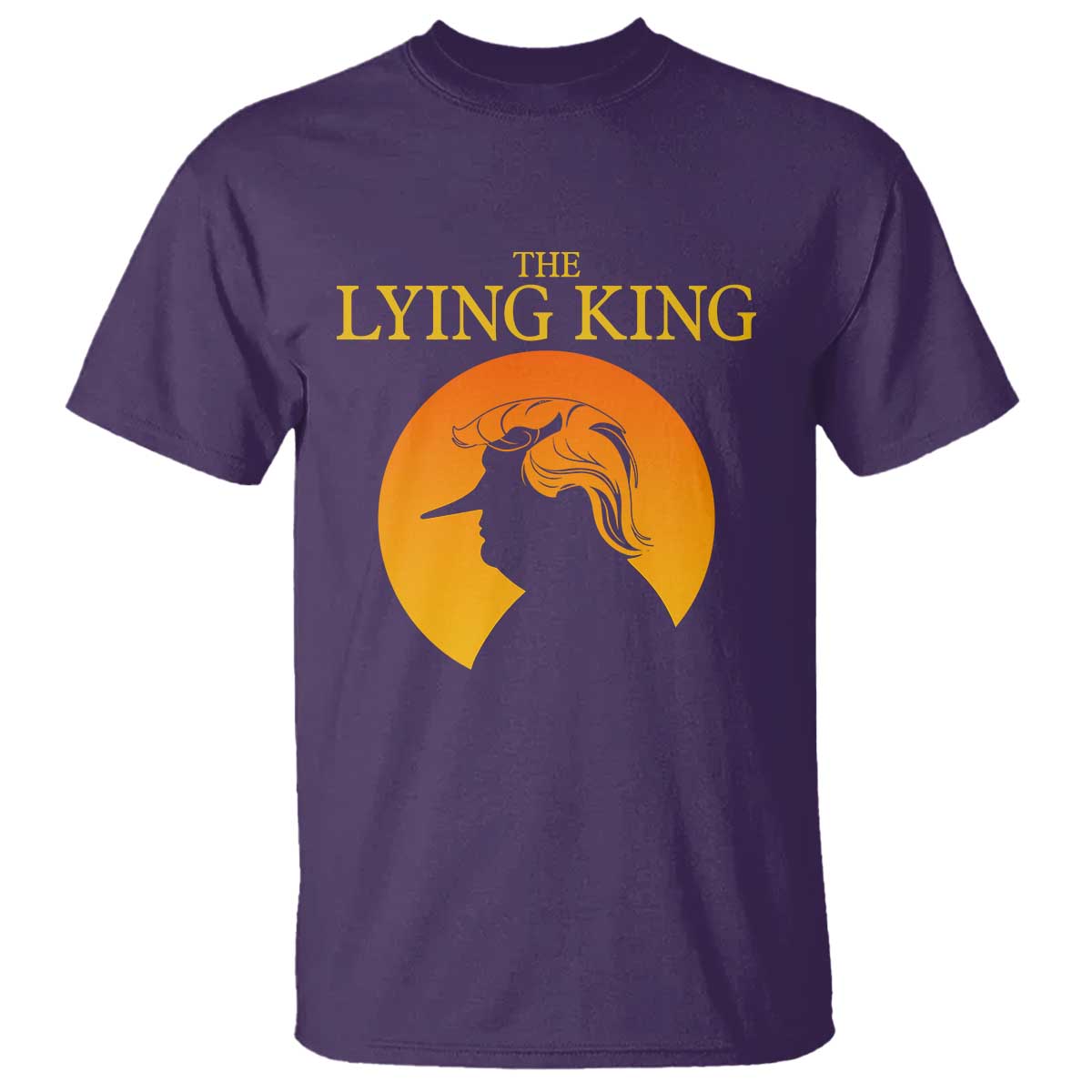 Funny The Lying King Long Nose Silhouette T Shirt Vintage Political Satire Statement Gift