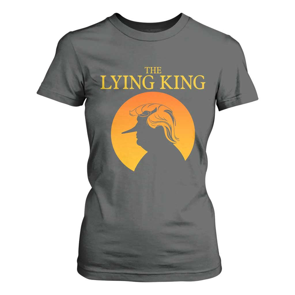 Funny The Lying King Long Nose Silhouette T Shirt For Women Vintage Political Satire Statement Gift