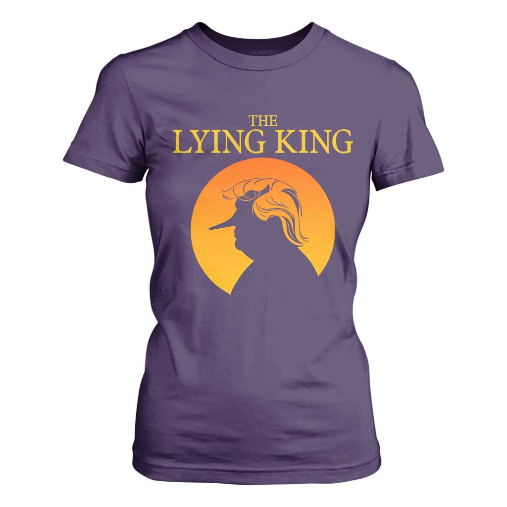 Funny The Lying King Long Nose Silhouette T Shirt For Women Vintage Political Satire Statement Gift