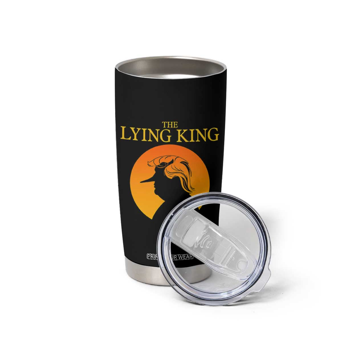 Funny The Lying King Long Nose Silhouette Tumbler Cup Vintage Political Satire Statement Gift TS12 Print Your Wear