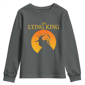 Funny The Lying King Long Nose Silhouette Youth Sweatshirt Vintage Political Satire Statement Gift