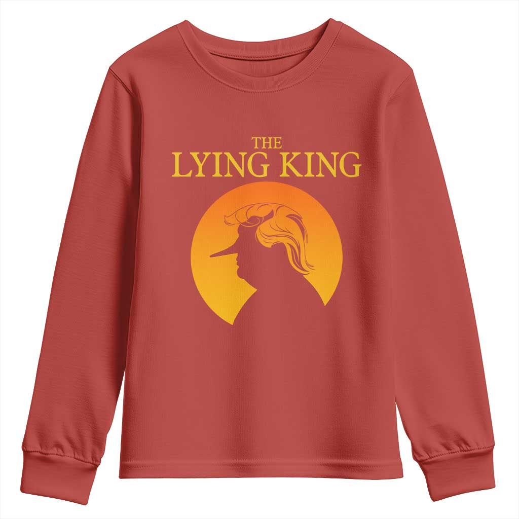 Funny The Lying King Long Nose Silhouette Youth Sweatshirt Vintage Political Satire Statement Gift