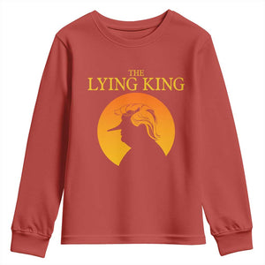Funny The Lying King Long Nose Silhouette Youth Sweatshirt Vintage Political Satire Statement Gift