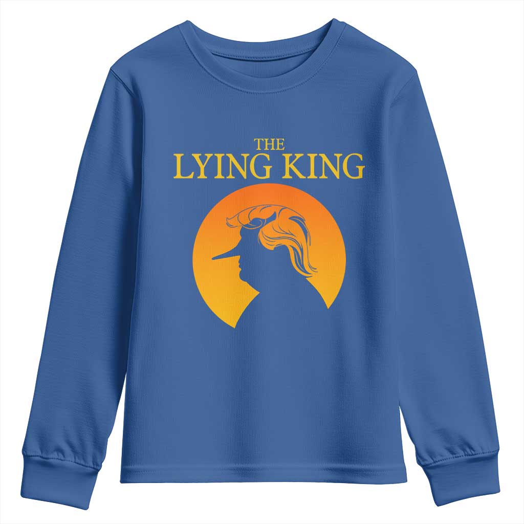 Funny The Lying King Long Nose Silhouette Youth Sweatshirt Vintage Political Satire Statement Gift