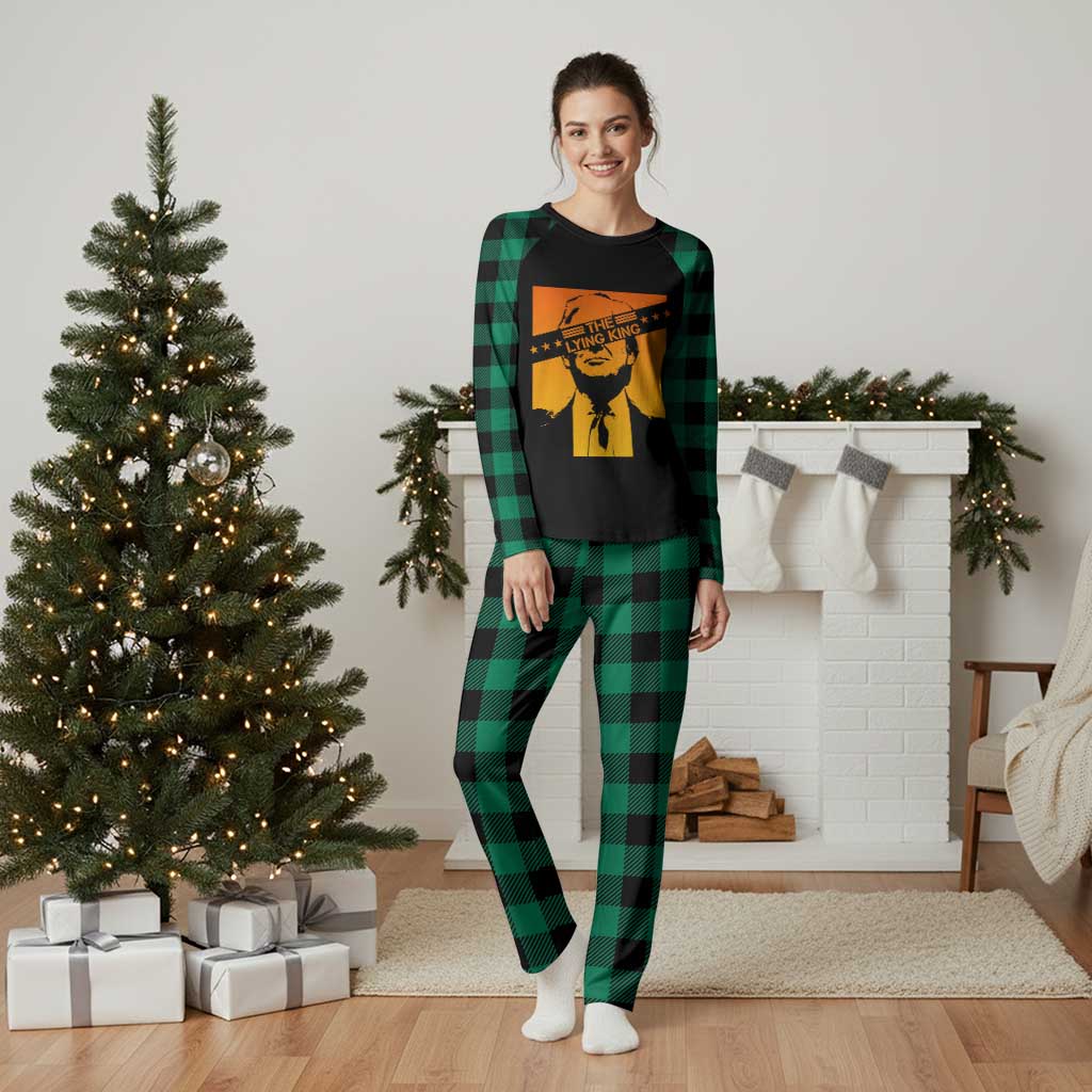 The Lying King Political Satire Plaid Pajama Set Funny Bold Sarcastic Statement Gift