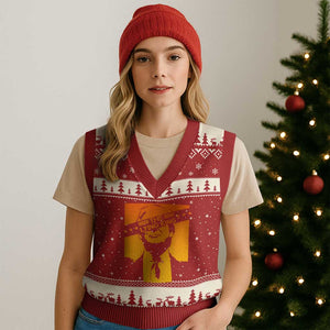 The Lying King Political Satire V-Neck Knit Sweater Vest Funny Bold Sarcastic Statement Gift