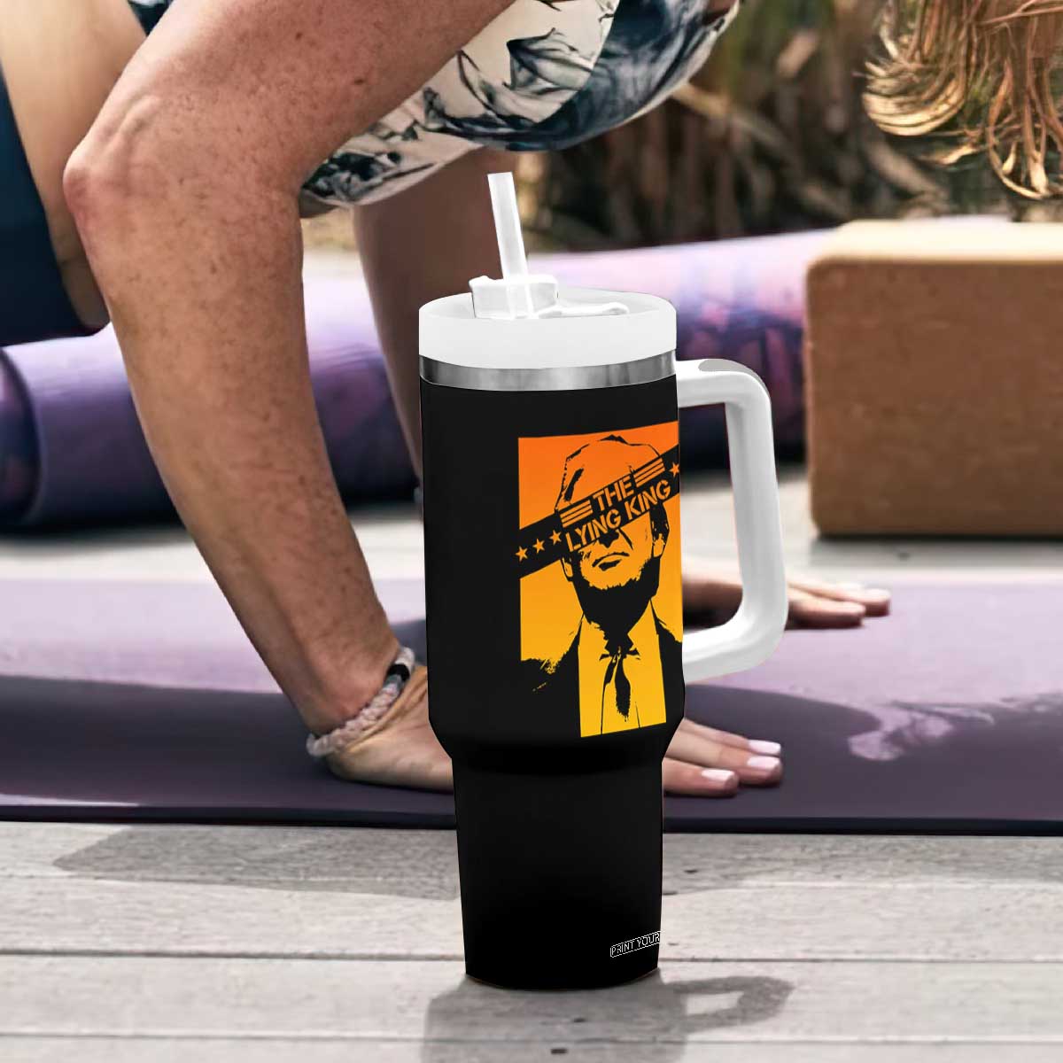 The Lying King Political Satire Tumbler With Handle Funny Bold Sarcastic Statement Gift TS12 Print Your Wear