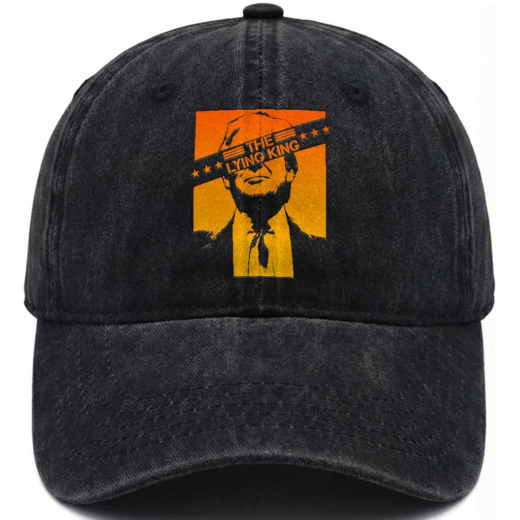 The Lying King Political Satire Washed Cotton Baseball Cap Funny Bold Sarcastic Statement Gift