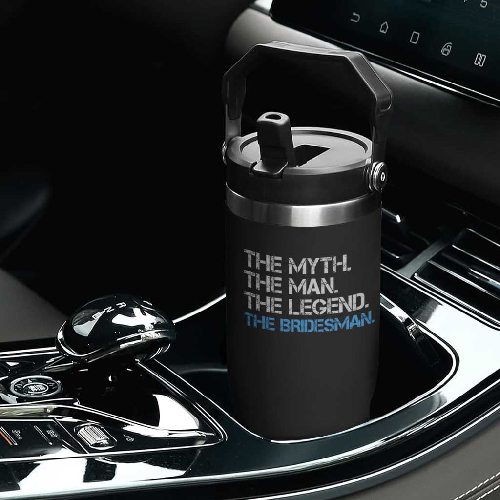 The Myth The Man The Legend Bridesman Flip Straw Tumbler Wedding Party Bridal Crew Gift