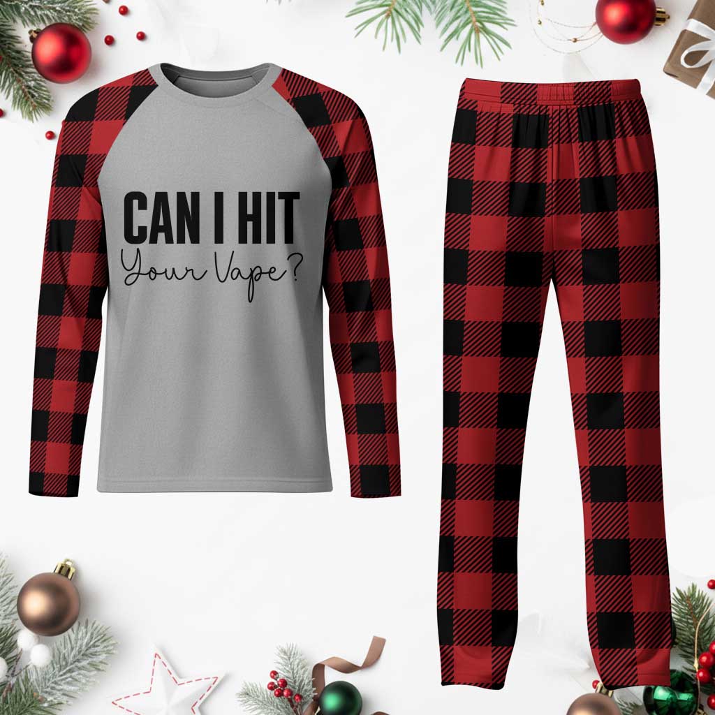 Funny Can I Hit Your Vape Quote Plaid Pajama Set Vaping Lover Gift TS12 Buffalo Plaid Print Your Wear
