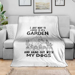 I Just Want To Garden And Hangout With My Dog Throw Blanket Gardener Gift - Print Your Wear