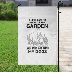 I Just Want To Garden And Hangout With My Dog Garden Flag Gardener Gift - Print Your Wear