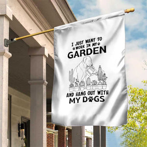 I Just Want To Garden And Hangout With My Dog Garden Flag Gardener Gift - Print Your Wear