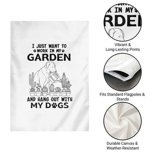 I Just Want To Garden And Hangout With My Dog Garden Flag Gardener Gift - Print Your Wear