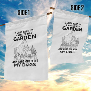 I Just Want To Garden And Hangout With My Dog Garden Flag Gardener Gift - Print Your Wear