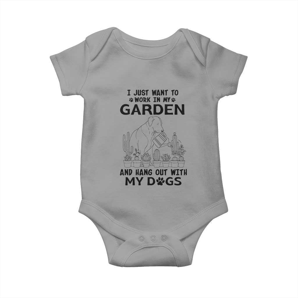 I Just Want To Garden And Hangout With My Dog Baby Onesie Gardener Gift TS12 Sport Gray Print Your Wear