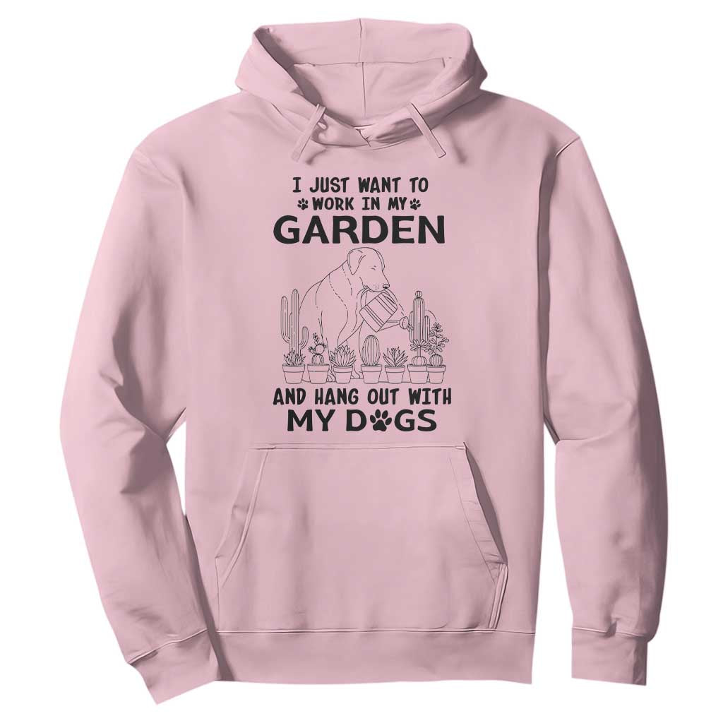I Just Want To Garden And Hangout With My Dog Hoodie Gardener Gift TS12 Light Pink Print Your Wear