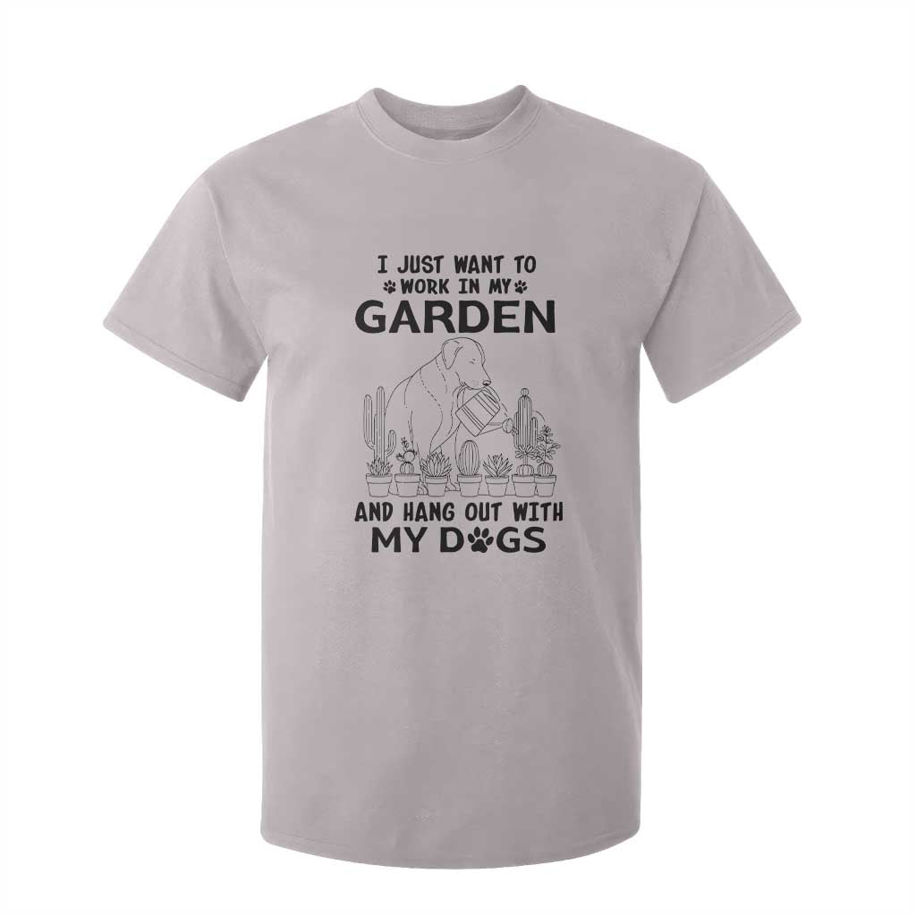 I Just Want To Garden And Hangout With My Dog T Shirt For Kid Gardener Gift TS12 Ice Gray Print Your Wear